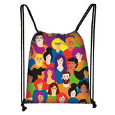 Love In A Crowd Drawstring Bag